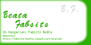beata fabsits business card